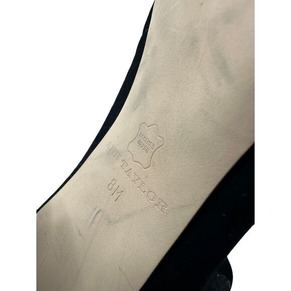 Ann Taylor Size 8 Black Suede Sparkle Glitter Block Heel Cocktail Office Party - Picture 10 of 11